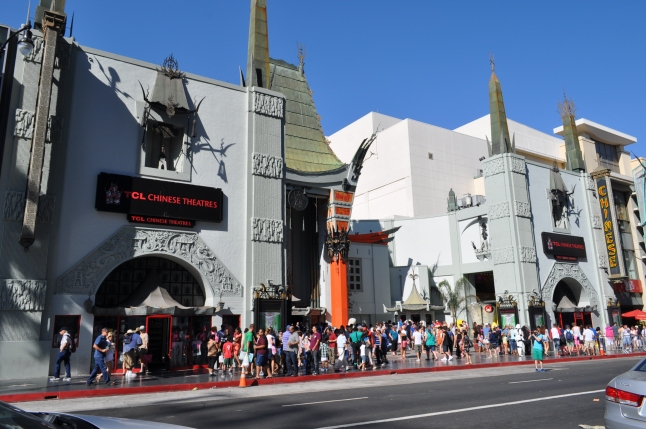 Tourists and fans line the Hollywood Walk of Fame ahead of the season premiere of Sons of Anarchy