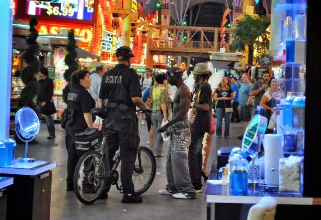 Street life for the tourists in Downtown Las Vegas